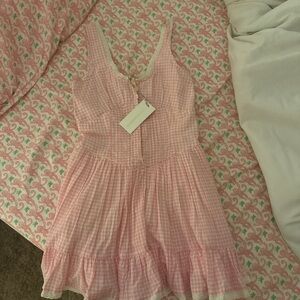LoveShackFancy Pink Gingham Dress